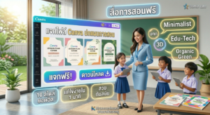 แจกปกแผนการสอน Canva